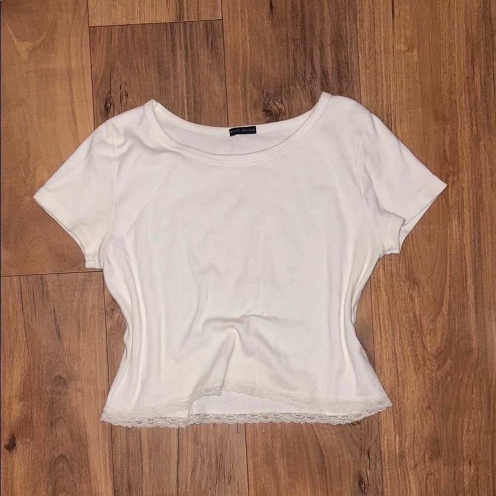 brandy White Lace Trim Top